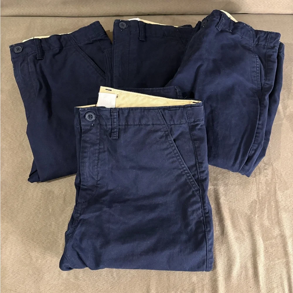 Gap Kids Classic Chino‎ Pants School Uniform Navy Boys 12 Husky